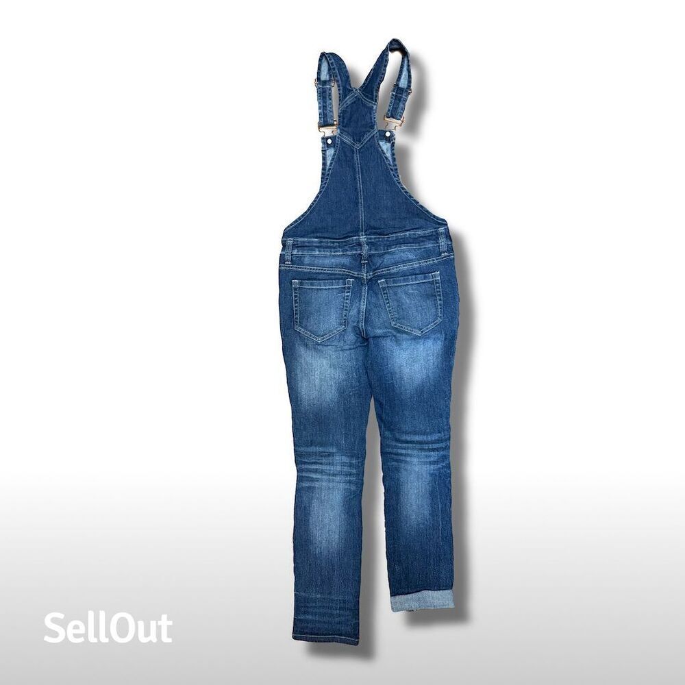 lei Juniors XS Blue Denim Overalls Whiskered Casual - Picture 5 of 7